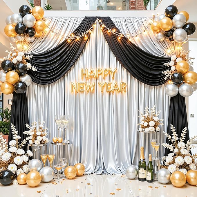 Silver Glitter Backdrop Curtain - Image 7