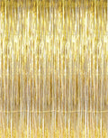 GOER 3.2 ft x 9.8 ft Metallic Tinsel Foil Fringe Curtains, Party Streamer by GOER