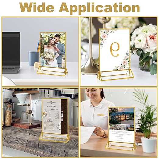 8PCS 5x7" Double-Sided Acrylic Sign Holders, Table Number Holders - Image 7