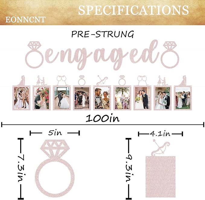 Pre-Strung Engaged Photo Banner - Image 3