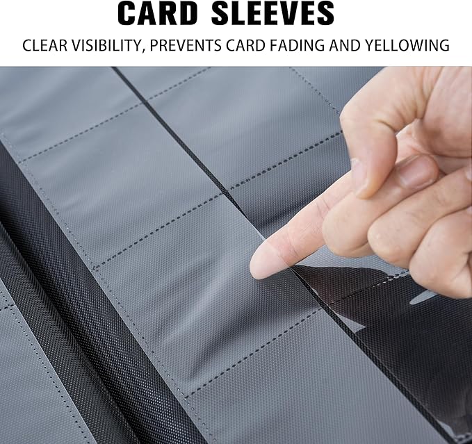 Premium 1000+ Pockets Card Binder, 16 Pockets Trading Card Binder Ringless Side - Image 4