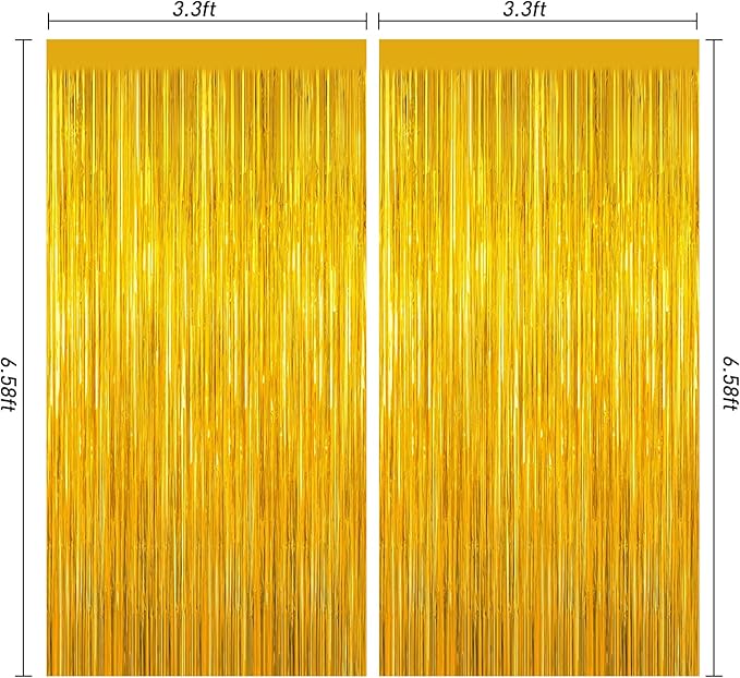 Gold Tinsel Backdrop Birthday Decorations - Image 3
