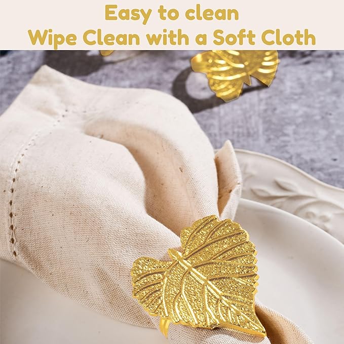 Elegant Handcrafted Leaf Napkin Rings - Image 9