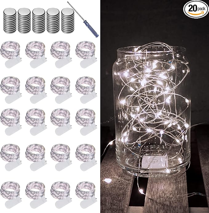 LAMPHOME 20 Pack Fairy Lights Battery Operated String Lights, 20 LED on 6.6FT by ULL