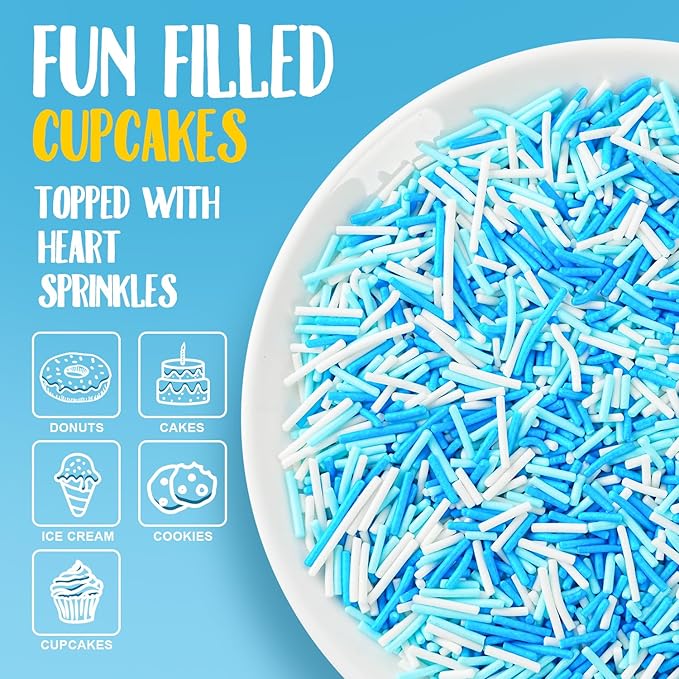 Blue and White Jimmies Sprinkles - Image 4