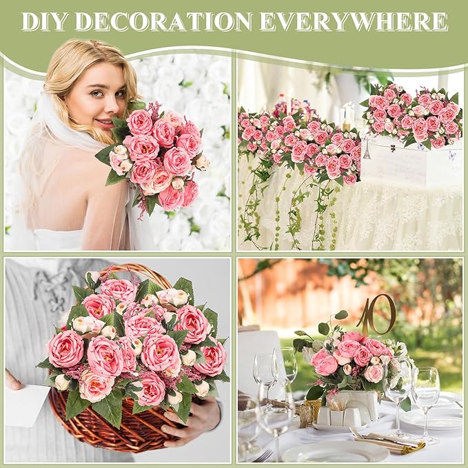 8 Bundles Artificial Peonies Flowers Boho Faux Flowers Arrangements Artificial - Image 4