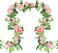 UKELER 2 Pack Artificial Flowers Garland Total 14FT Pink Rose Vines Hanging by Ukeler