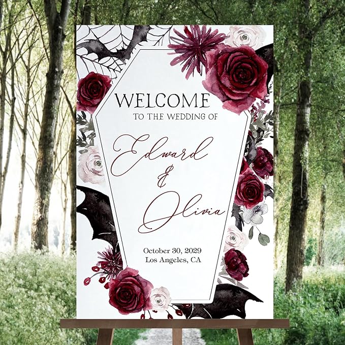 Halloween Wedding Welcome Sign, Wedding Sign, Halloween Wedding Sign, Wedding - Image 2
