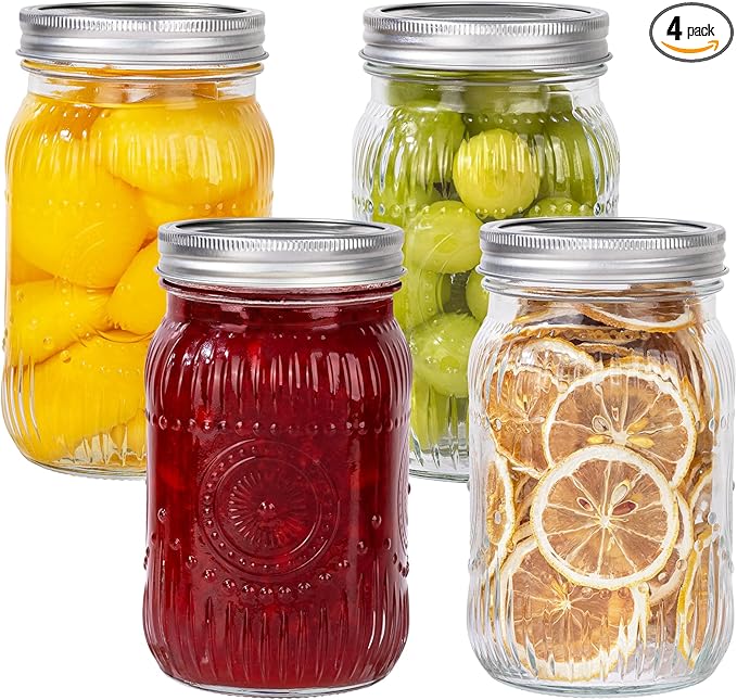 WELLIFE Wide Mouth Mason Jars, Wedding Favors, Meal Prep, Yogurt & Decor by WELLIFE