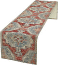 Boho Floral Vintage Table Runner, Retro Blue Red Flower Rustic Country by Unknown