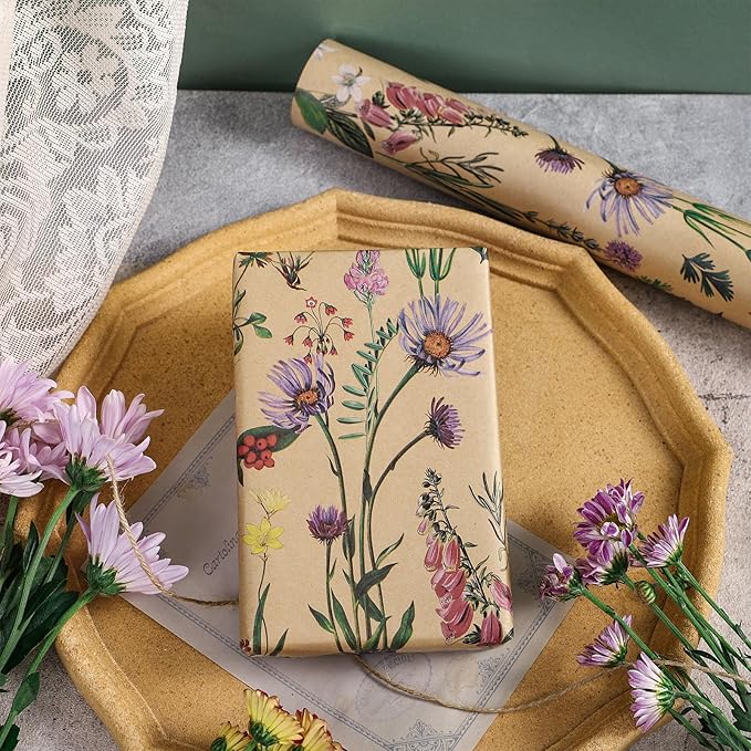 RUSPEPA Wildflower Floral Wrapping Paper Roll - Image 5