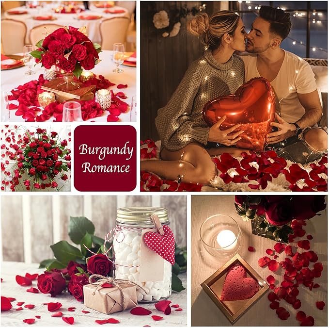 180 PCS Dried Real Red Rose Flower Petals Confetti - Image 3