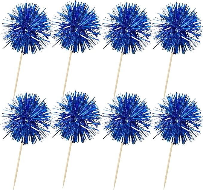 Ephlyn 30Pcs Foil Firework Cupcake Toppers Sparkles Fireworks Sticks Birthday - Image 3