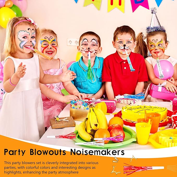 160 Pcs Party Blowers Set Includes 100 Pcs Glitter Fringed Noise Maker and 60 - Image 7