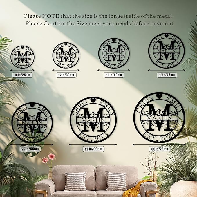Custom Metal Name Sign, Personalized Family Last Name Signs - Image 7