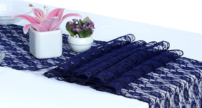 MDS Pack of 15 Wedding 12 x 108 inches Lace Table Runner - Image 2
