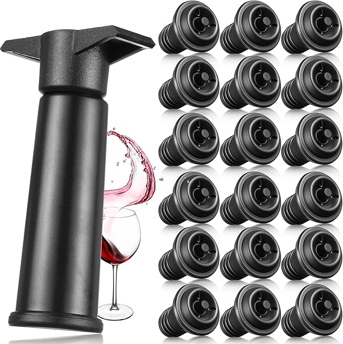 18 Pieces Wine Saver Pump with Vacuum Reusable Preserver Practical Wine Keeper by Honoson