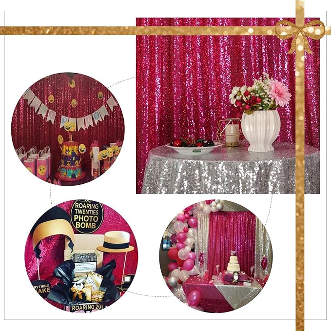 Poise3EHome 8FT x 10FT Sequin Photography Backdrop Curtain - Image 5