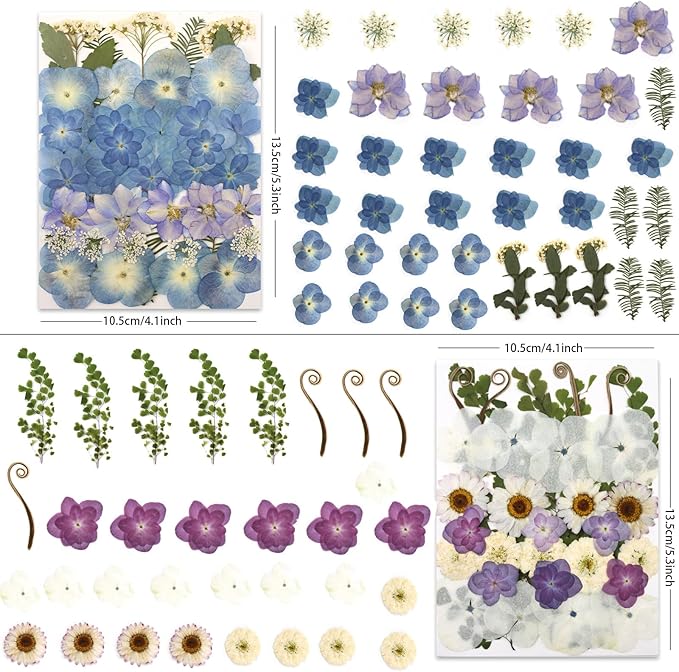 LUXEEASE 140 Pcs Dried Pressed Hydrangea Flowers - Image 3