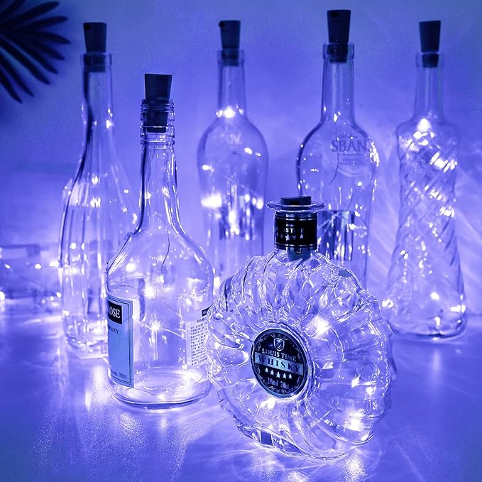 Aluan Wine Bottle Lights with Cork, Christmas Lights 10 Pack 20 LED Mini Fairy - Image 7