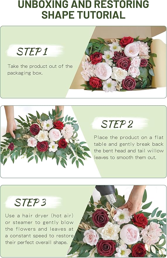 Faux Flower Swag Set of 2 for Wedding Welcome Signs Floral Swag Wedding - Image 9