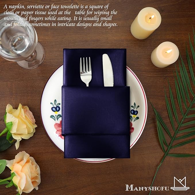 Manyshofu 60 Pieces Purple Satin Napkins - Image 5