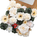 Christmas Artificial Flowers Poinsettia Flower Mix Silk Flowers Fake Roses by Garisey