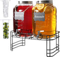 2 Gallon Drink Dispensers for Parties, 2 Pack Beverage Dispensers by JOFUYU