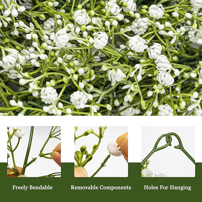 2 Pcs 5.8ft Artificial Baby Breath Flower Vines, Babys Breath Artificial - Image 3