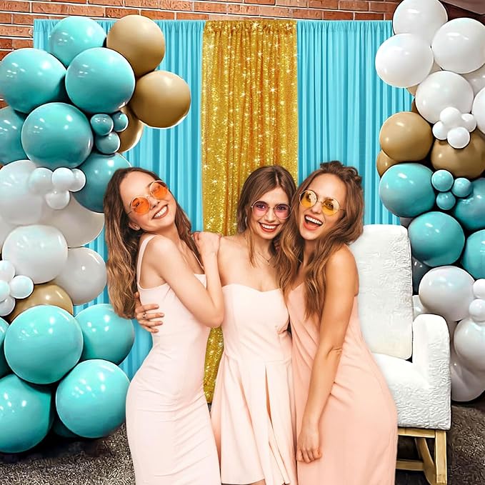 10 x 7 Feet Sky Blue Backdrop Curtain - Image 5