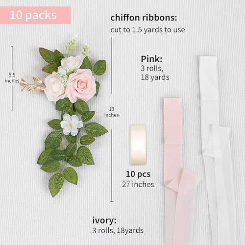 10 Wedding Aisle Decorations for Wedding Ceremony Pink Wedding Chair - Image 2