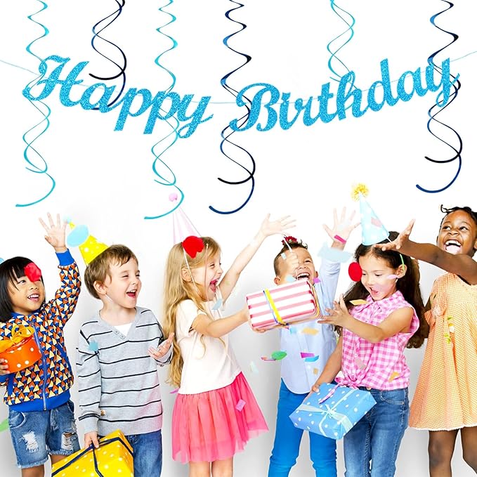 Light-Royal Blue White Birthday Party-decorations - Image 5
