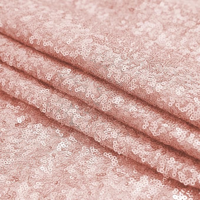 Sugargirl Rose Gold Sequin Backdrop Curtain 4 Panels 2FTx8FT Glitter Rose Gold - Image 8