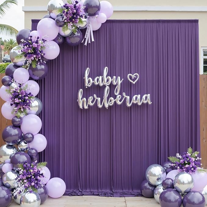8 Panels Purple Backdrop Curtains - Image 5