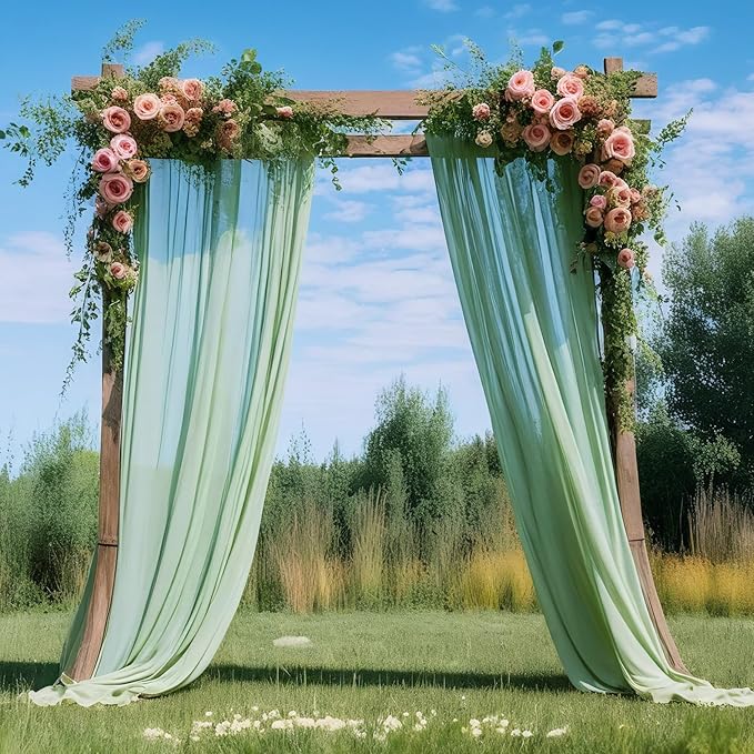 DUOBAO Chiffon Backdrop Curtains 2 Panels Photography Backdrops Drape 5ft x 8ft - Image 4