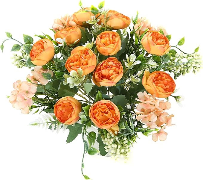 Artificial Flowers Fake Peony Silk Mini Plastic Bridal Flowers - Image 3