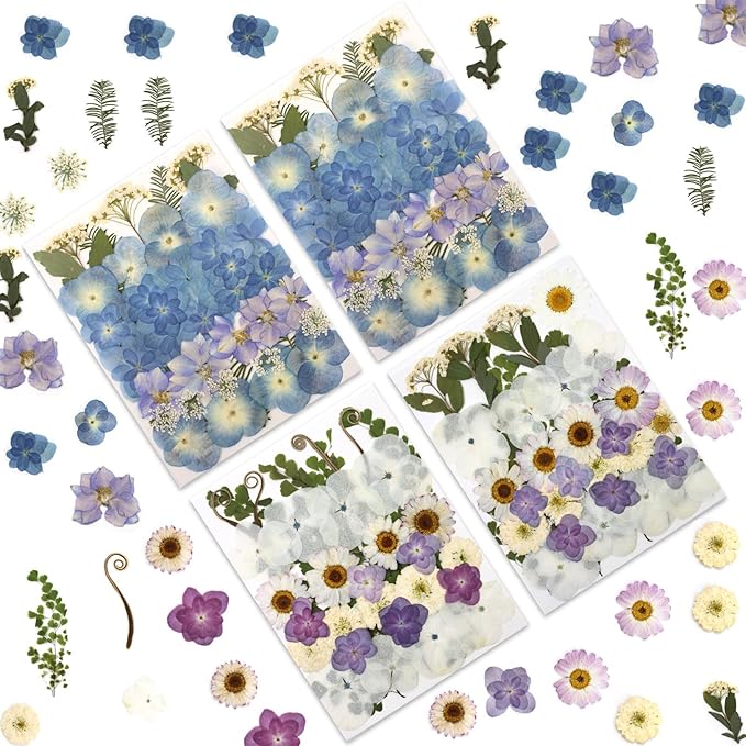 LUXEEASE 140 Pcs Dried Pressed Hydrangea Flowers by LUXEEASE