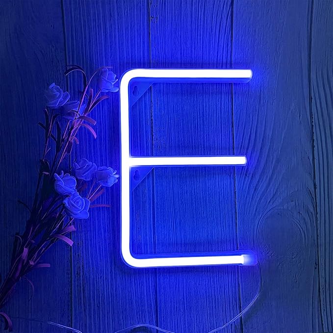 ENUOLI LED Blue Neon Letter Signs Night Light Battery or USB Operated LED by ProfessionalinNeonLights