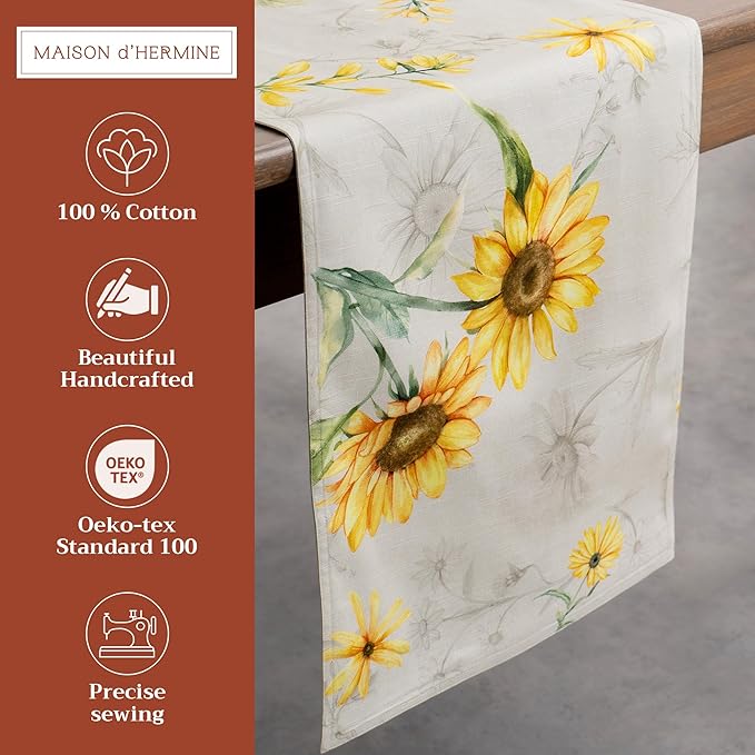Maison d' Hermine Table Runner 100% Cotton Double Layer Table Runners 108 - Image 2