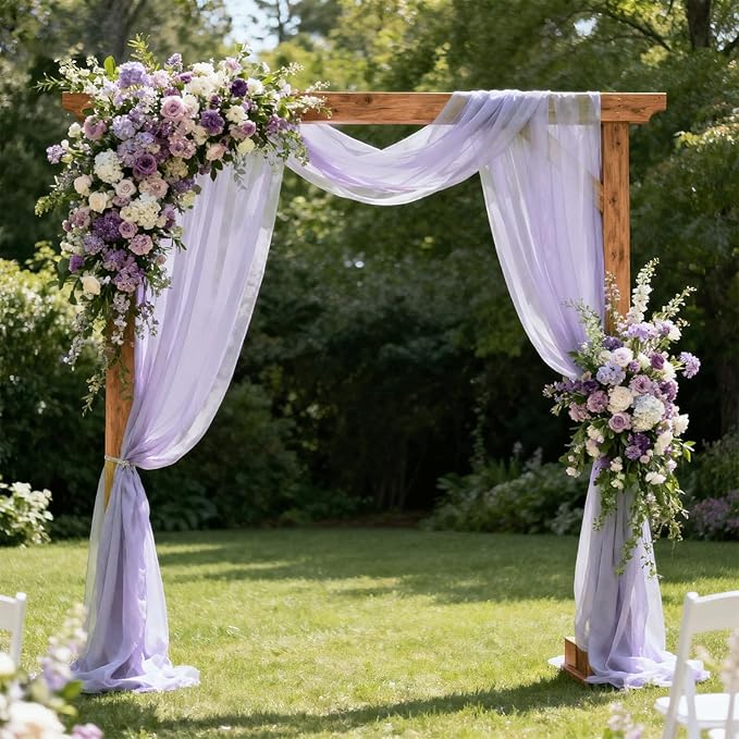 Wedding Arch Draping Fabric 29" x 18 FT Lavender Sheer Chiffon Outdoor Curtain - Image 2