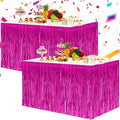 BEISHIDA 2 Pack Metallic Tinsel Foil Fringe Table Skirts by Beishida