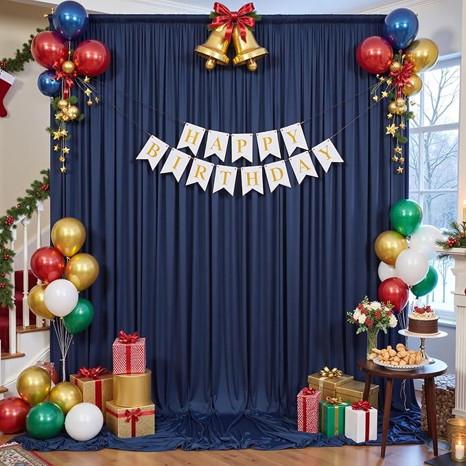 40×14ft Wrinkle Free Navy Blue Backdrop Curtain - Image 9