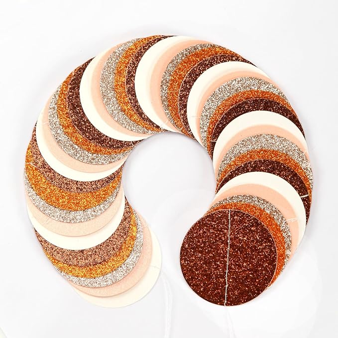 Orange Brown Rose-Gold Party-Decorations Streamers-Garland - 52ft Boho Fall - Image 7