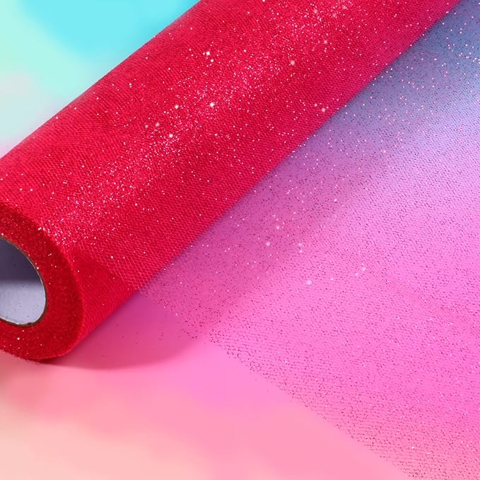 Sparkling Tulle Rolls, 15” by 30 Yards Glitter Tulle Spool Ribbon Fabric - Image 5