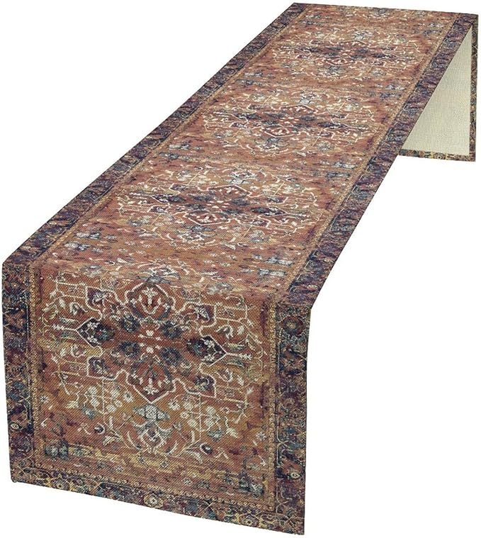 Boho Floral Vintage Table Runner by Unknown