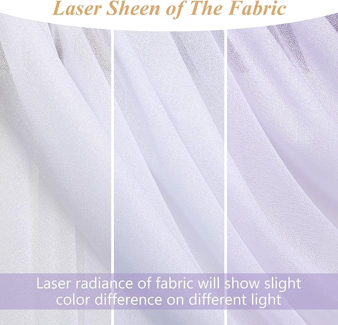Wokceer Wedding Arch Draping Fabric 2 Panels 28.7" x 20FT White Sheer Fabric - Image 3
