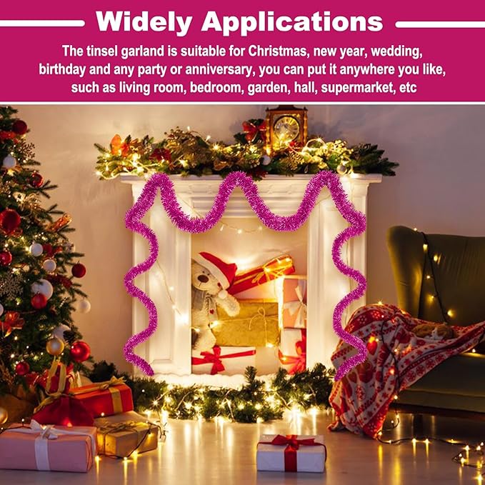 25 Feet Metallic Twist Tinsel Garland Backdrop - Image 4