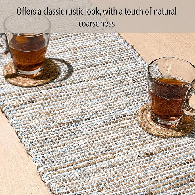 Chardin home Natural Jute Table Runner 13x48 Inch – Vintage Boho Rustic Table - Image 5