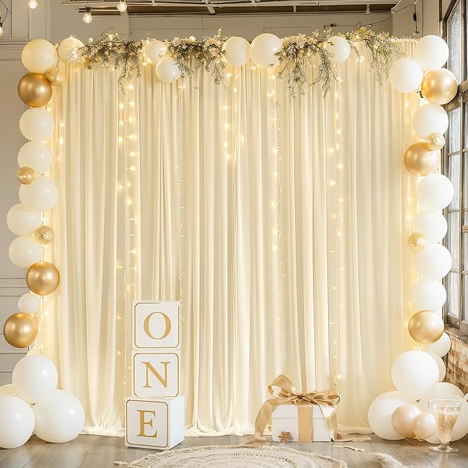 Light Champagne Backdrop Curtains - Image 8