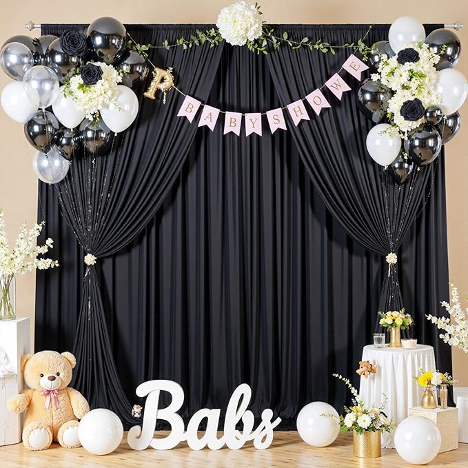 50ftx10ft Wrinkle Free Black Backdrop Curtain - Image 7